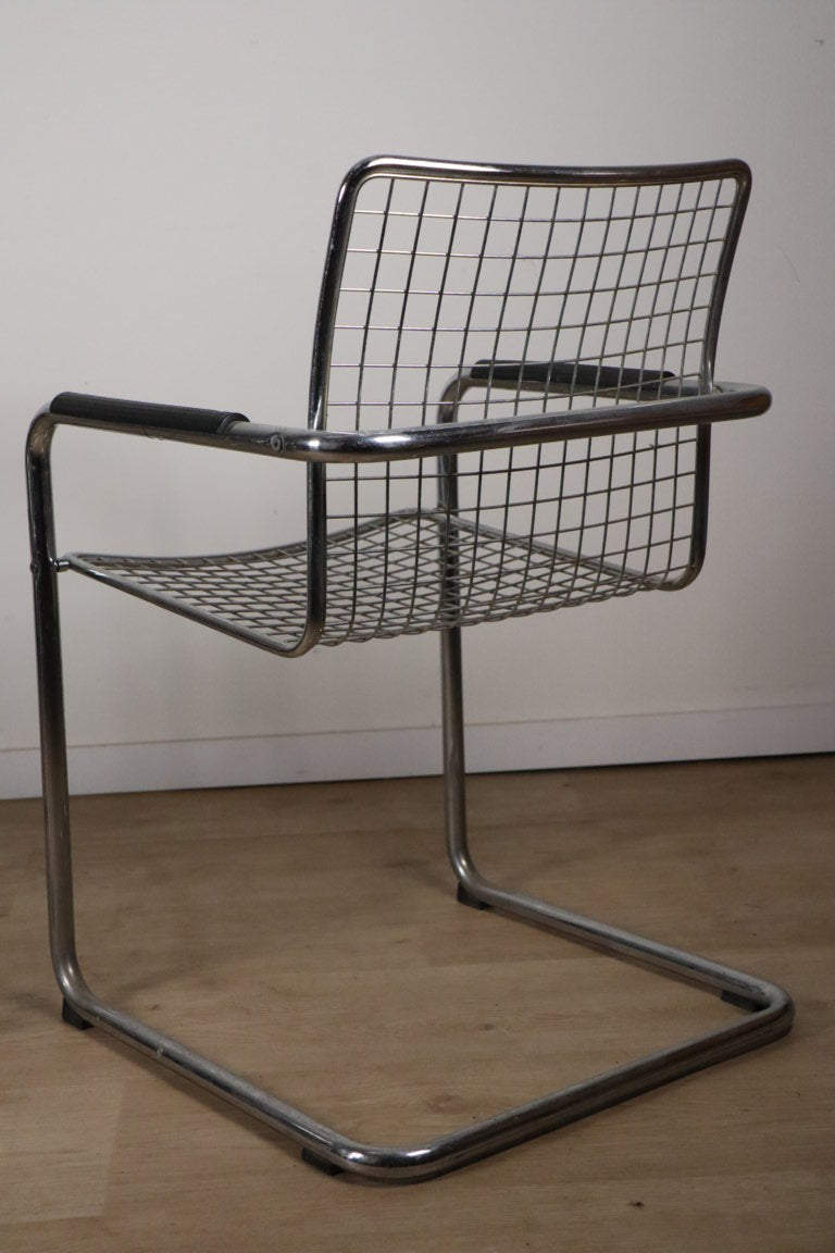 Paire de fauteuils vintage en métal chromé, 1970