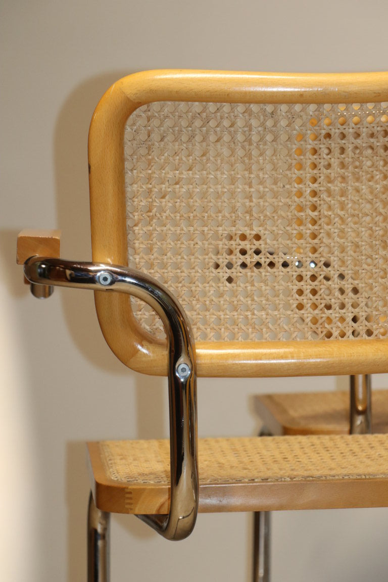 Série de 4 chaises Cesca B64 d'après Marcel Breuer en cannage