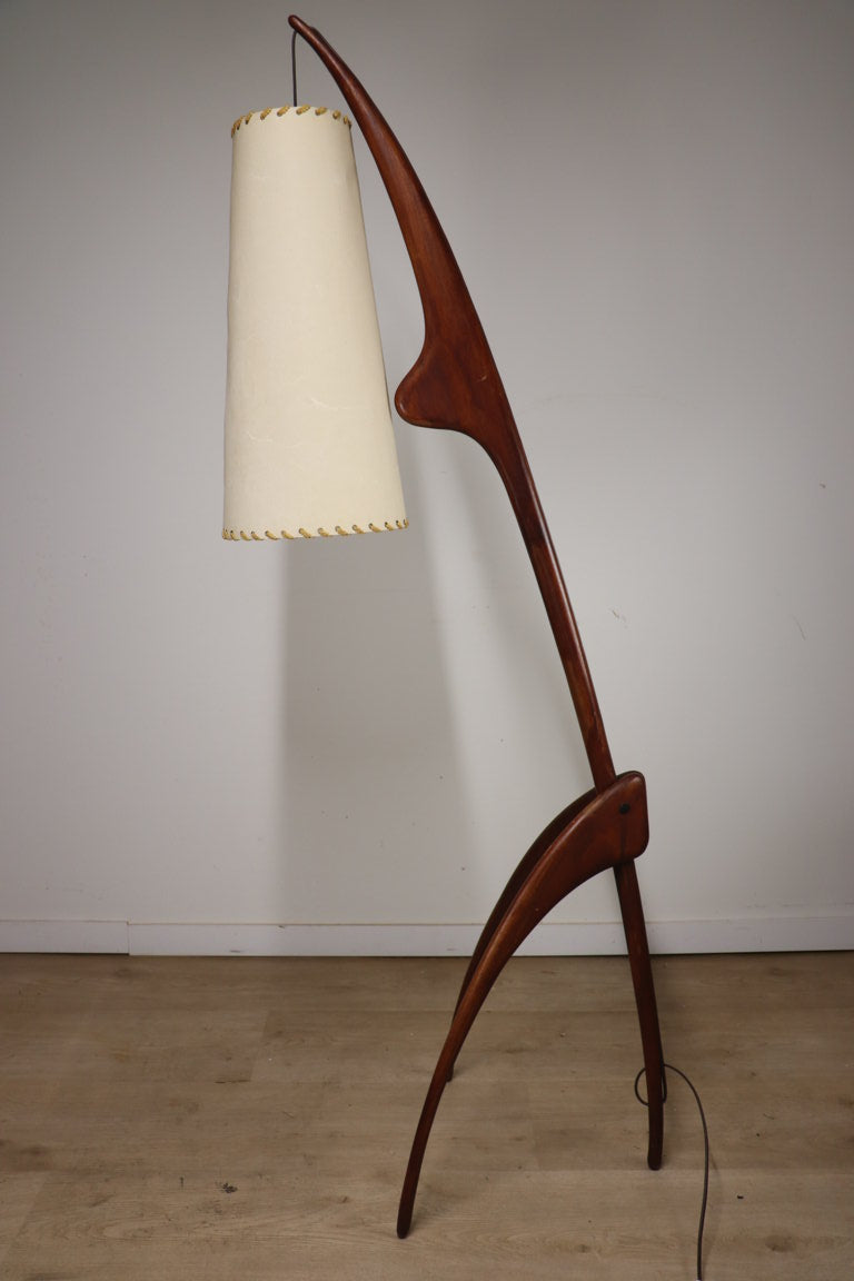Lampadaire Rispal dit "Mante Religieuse" en teck, 1960