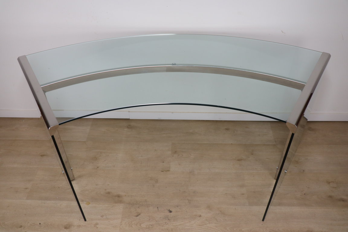 Bureau « Président » par Gallotti et Radice en verre trempé, 1970