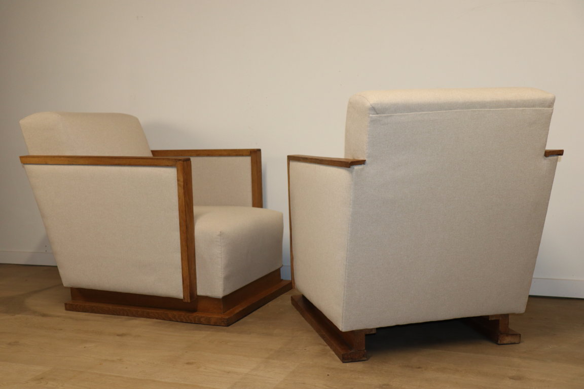 Paire de fauteuils cubique moderniste, 1940