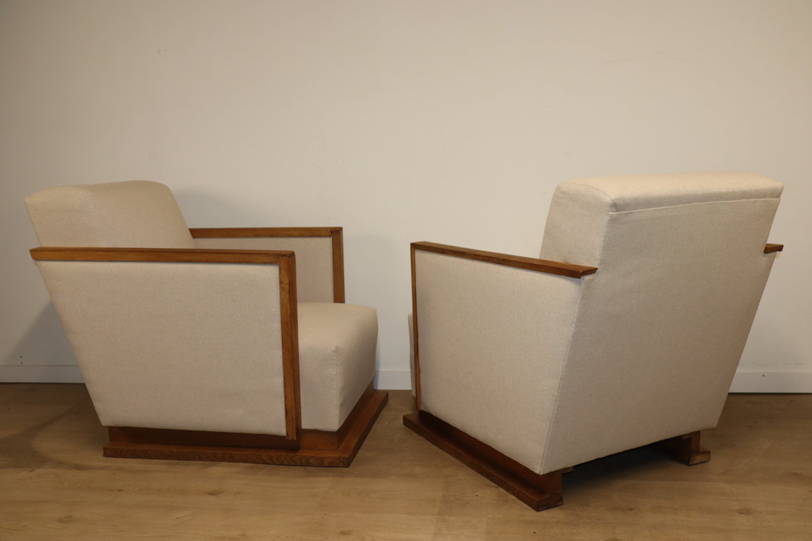 Paire de fauteuils cubique moderniste, 1940