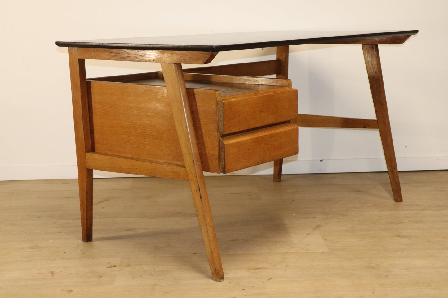 Bureau vintage en chêne, années 50