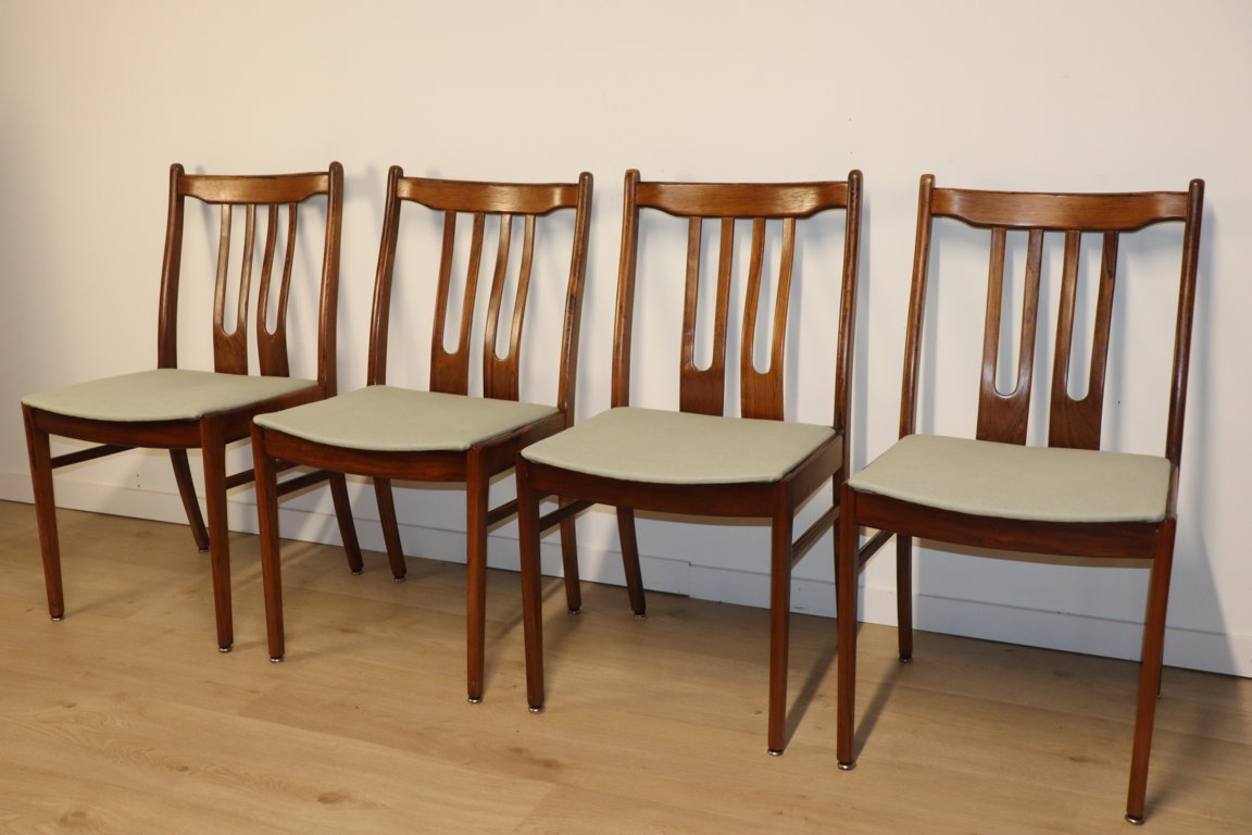 Série de 4 chaises scandinave en palissandre, 1960