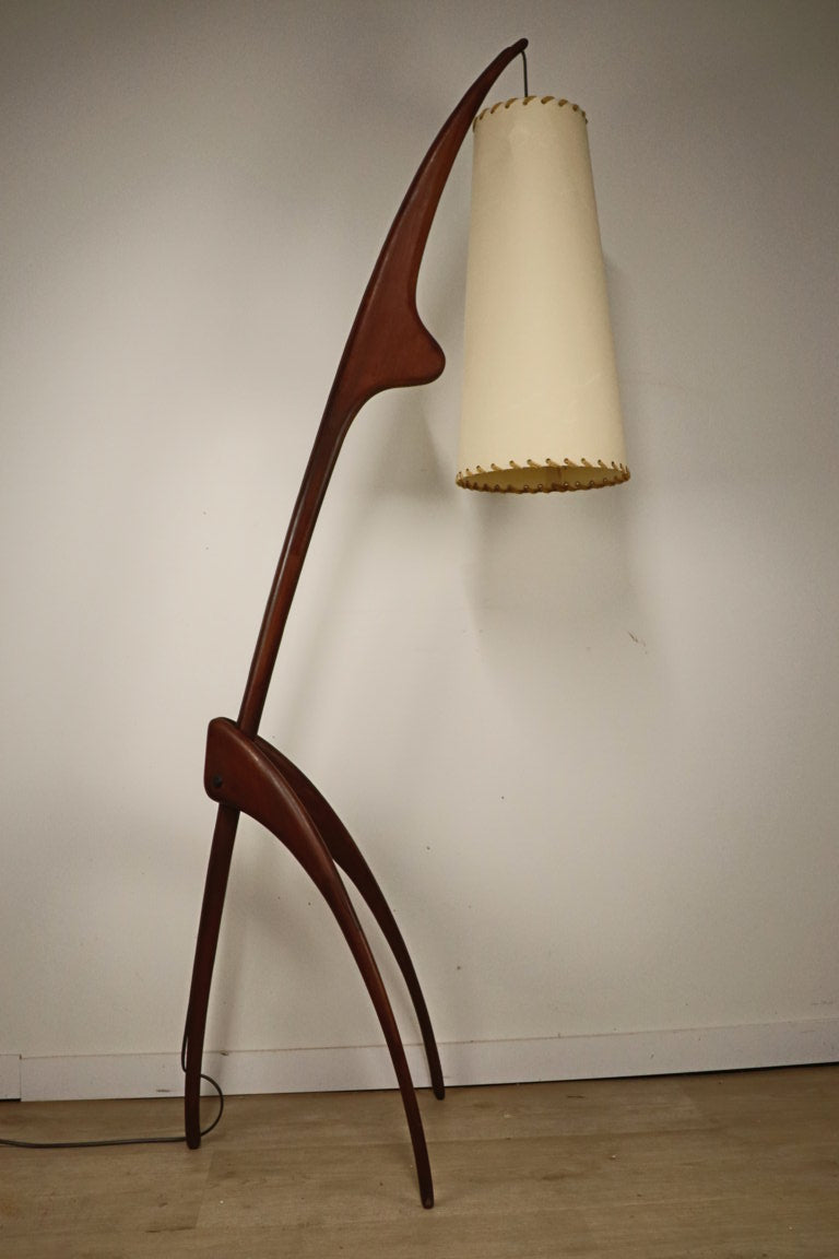 Lampadaire Rispal dit "Mante Religieuse" en teck, 1960