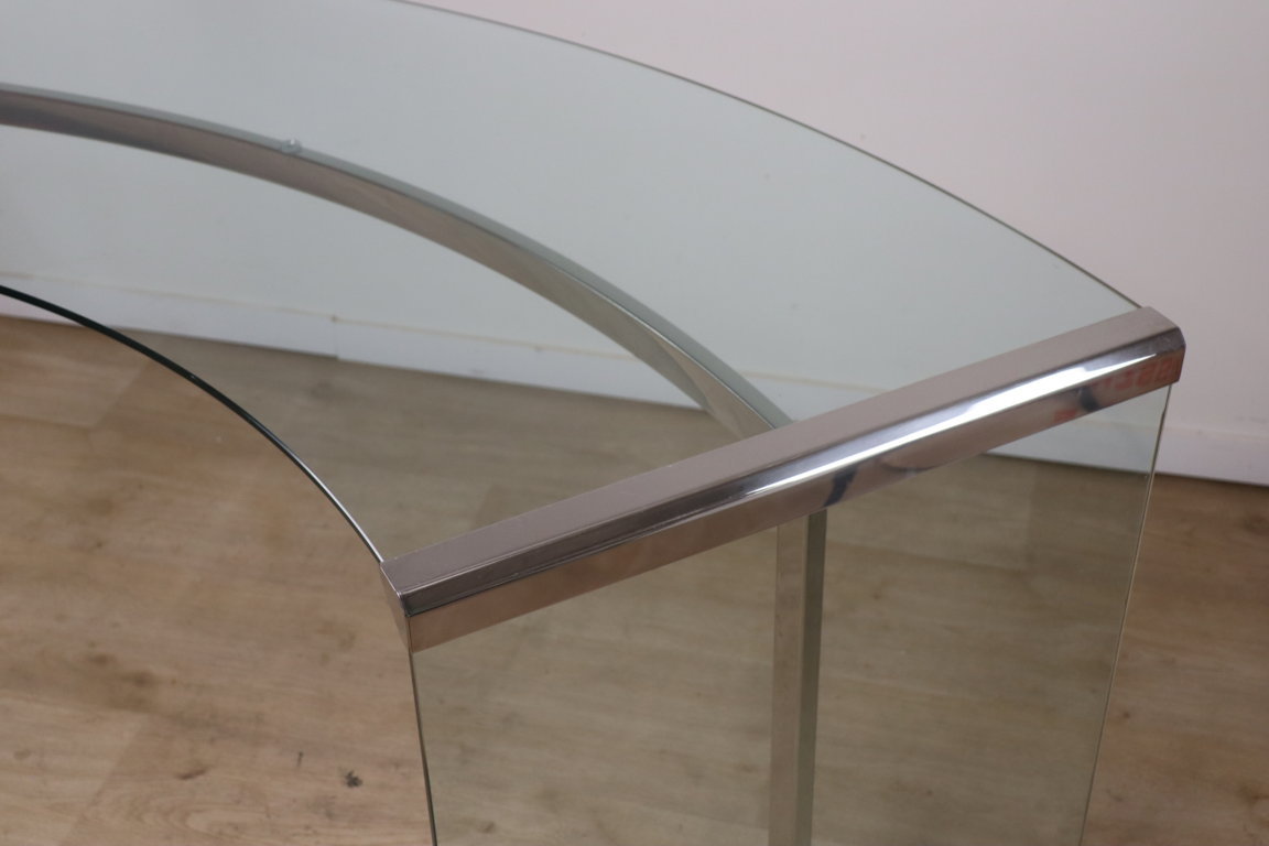 Bureau « Président » par Gallotti et Radice en verre trempé, 1970