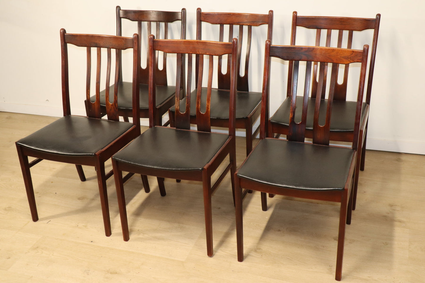 Série de 6 chaises scandinave en palissandre, 1960