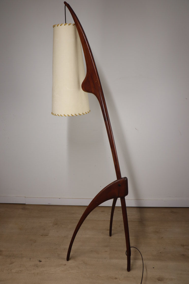 Lampadaire Rispal dit "Mante Religieuse" en teck, 1960