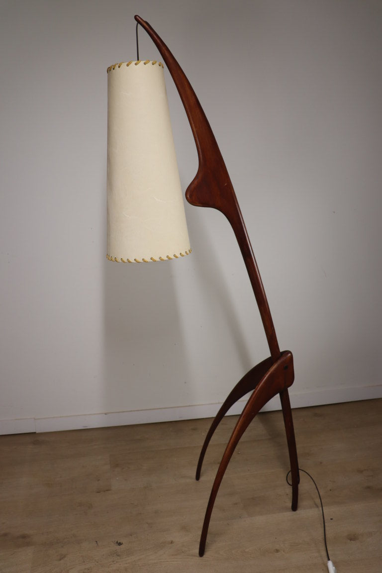 Lampadaire Rispal dit "Mante Religieuse" en teck, 1960