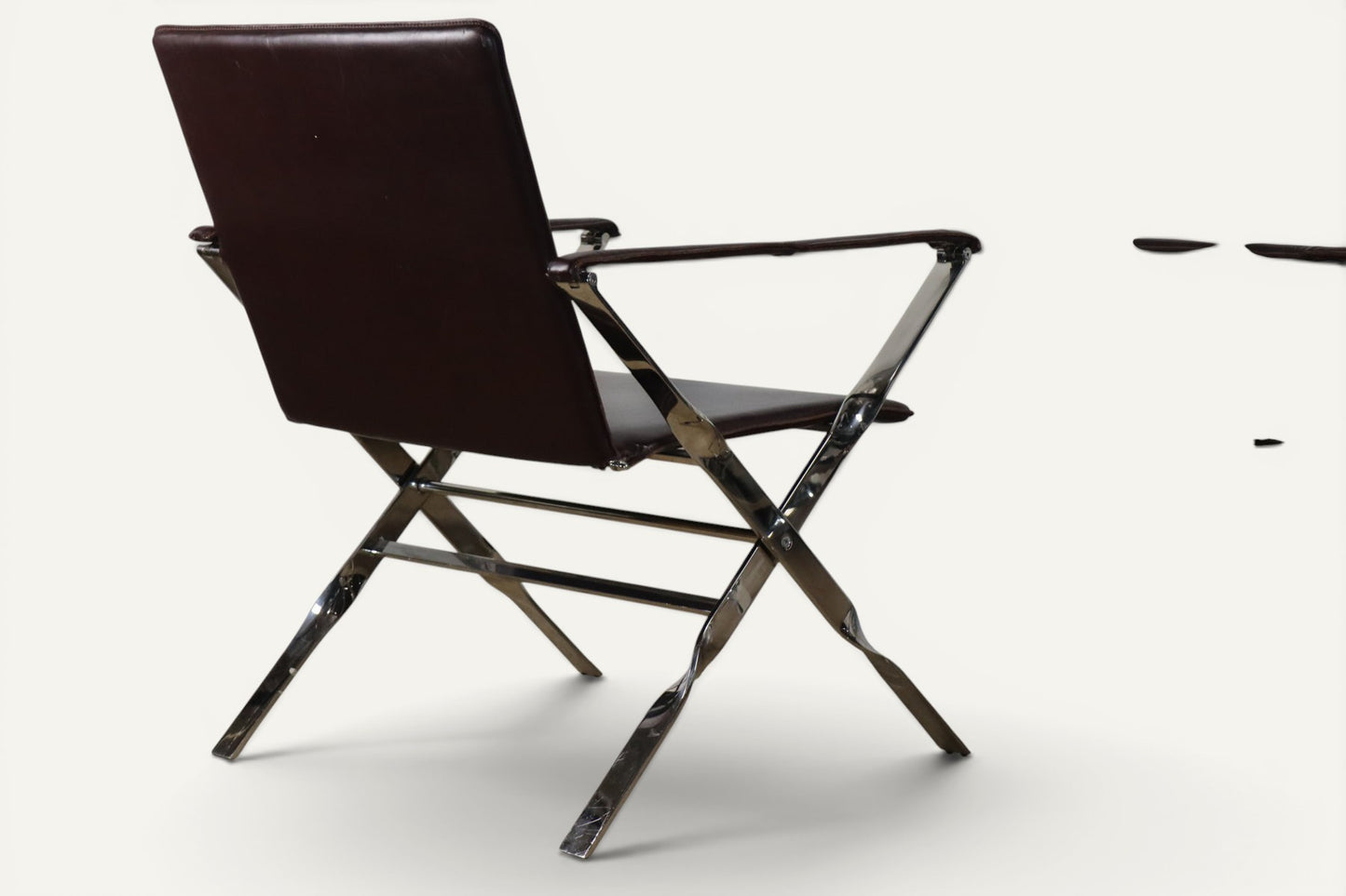 Paire de fauteuils en cuir et métal chromé, Italie - 1970