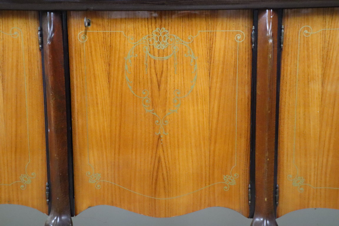 Enfilade italienne en bois vernis et marbre de carrare, 1960