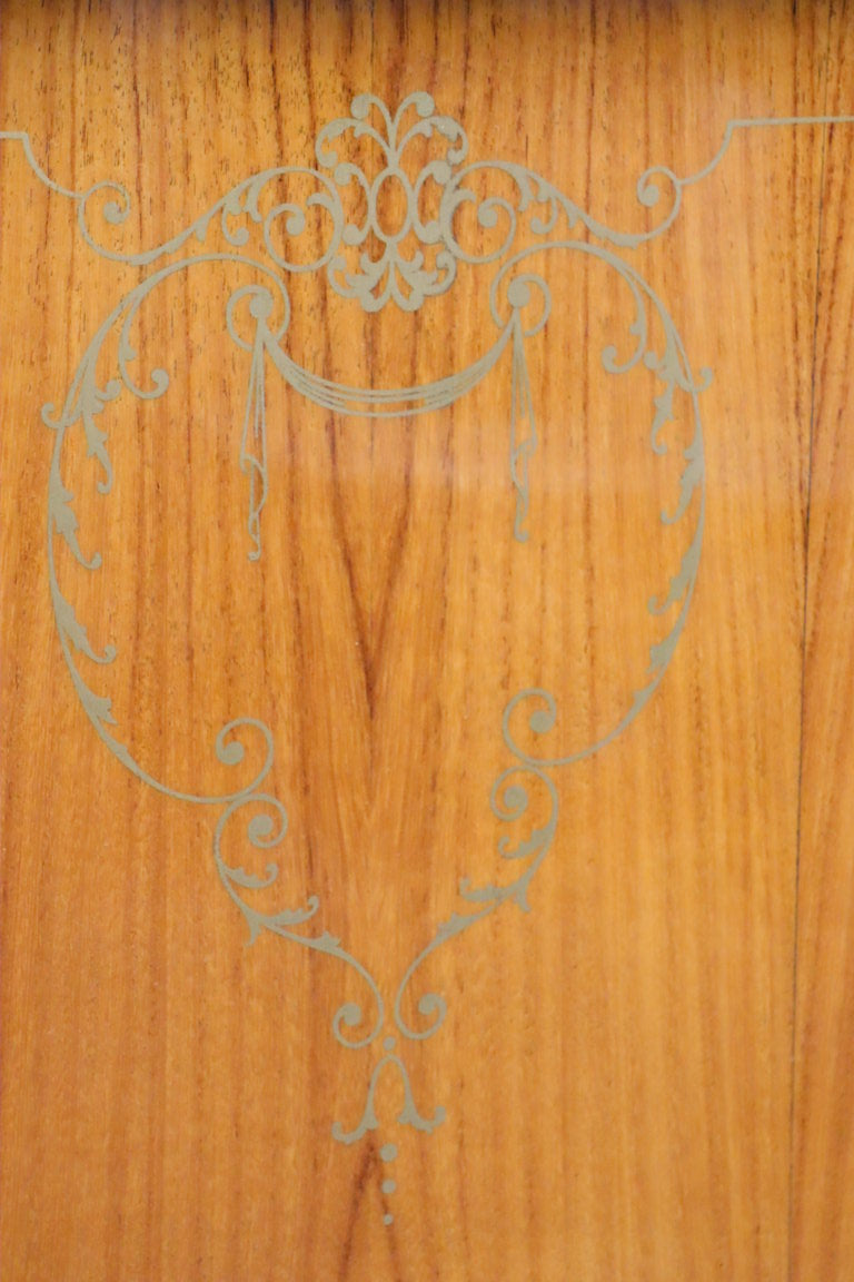 Enfilade italienne en bois vernis et marbre de carrare, 1960