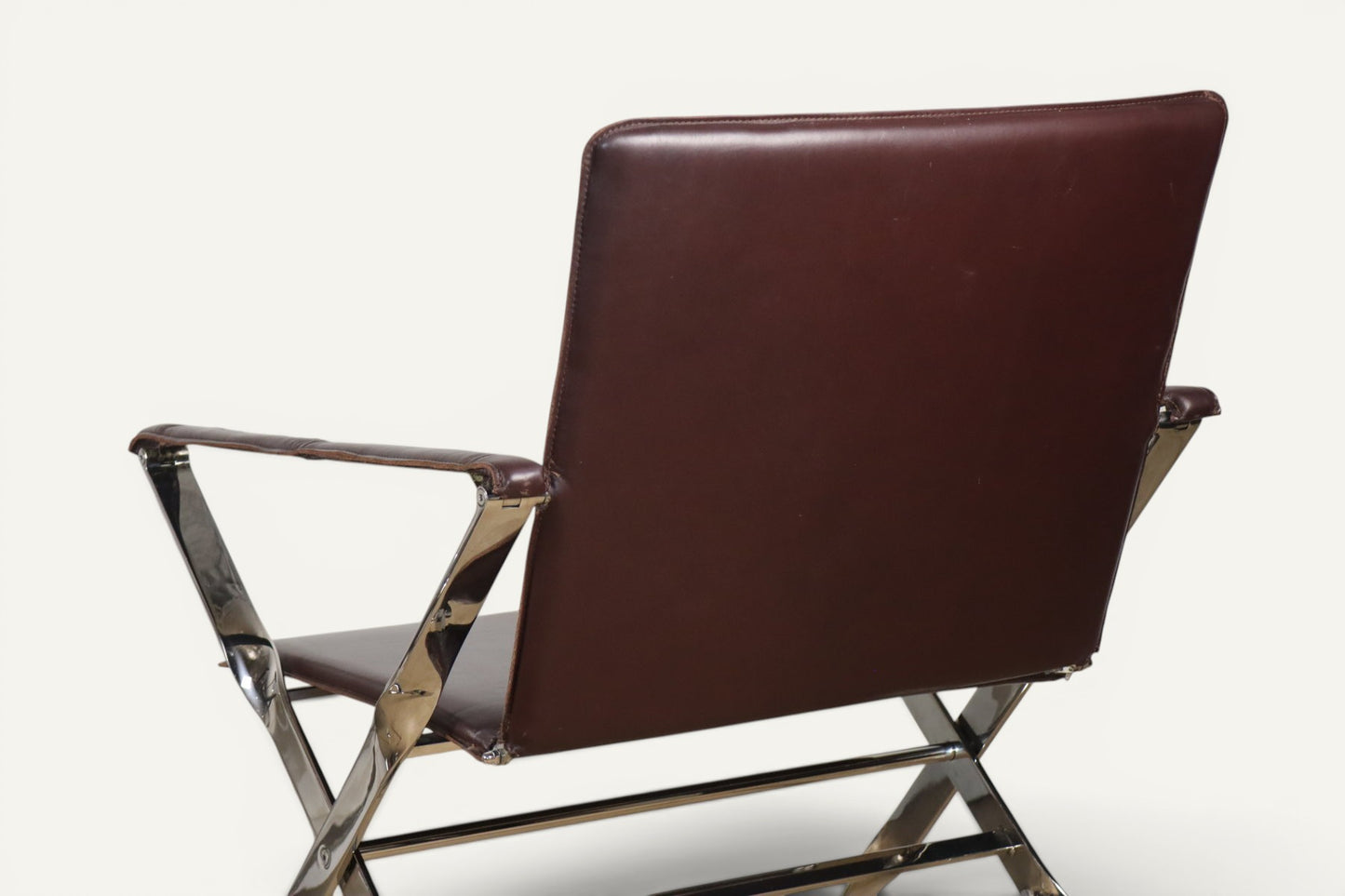 Paire de fauteuils en cuir et métal chromé, Italie - 1970