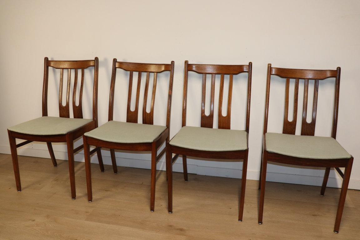 Série de 4 chaises scandinave en palissandre, 1960