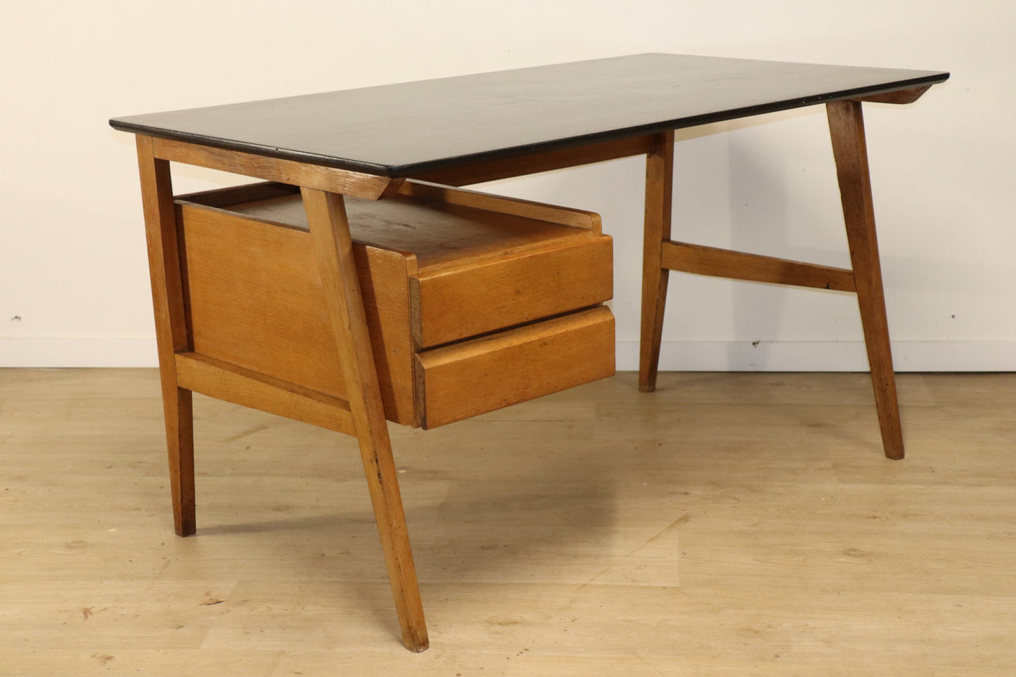 Bureau vintage en chêne, années 50