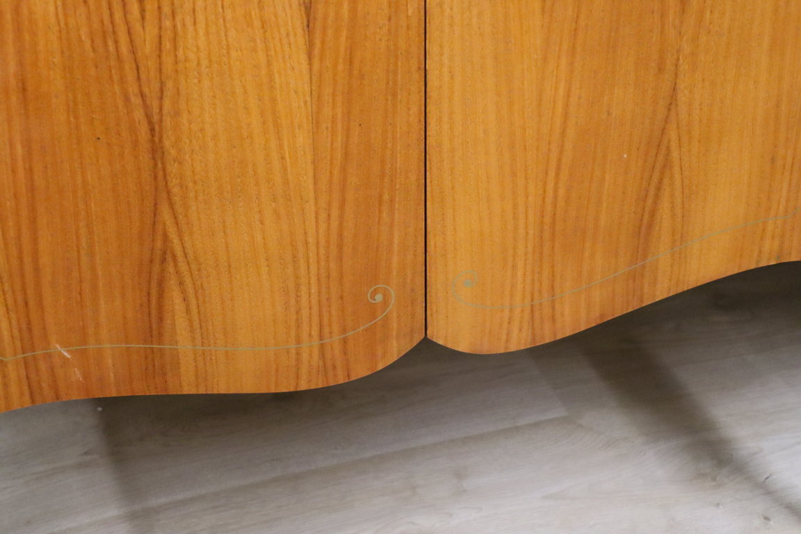 Enfilade italienne en bois vernis et marbre de carrare, 1960
