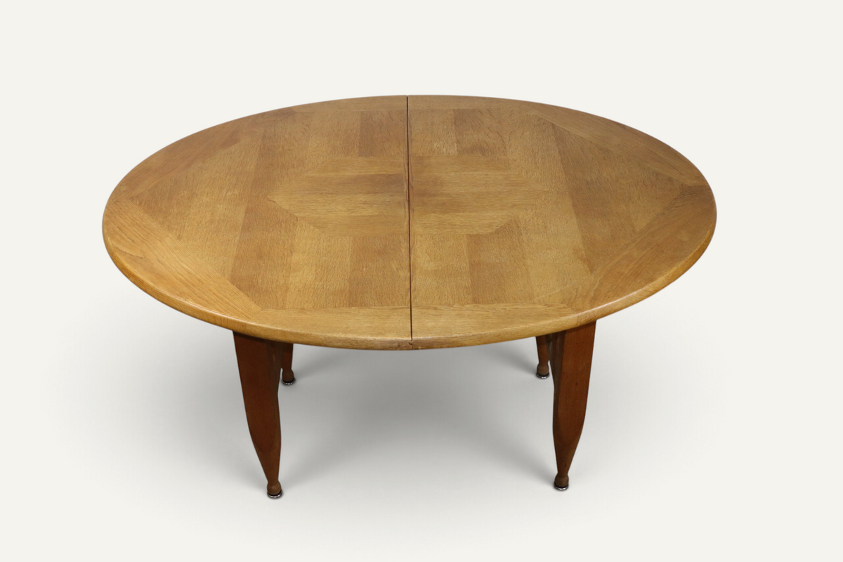Table de repas extensible en chêne par Guillerme et Chambron - Années 1960