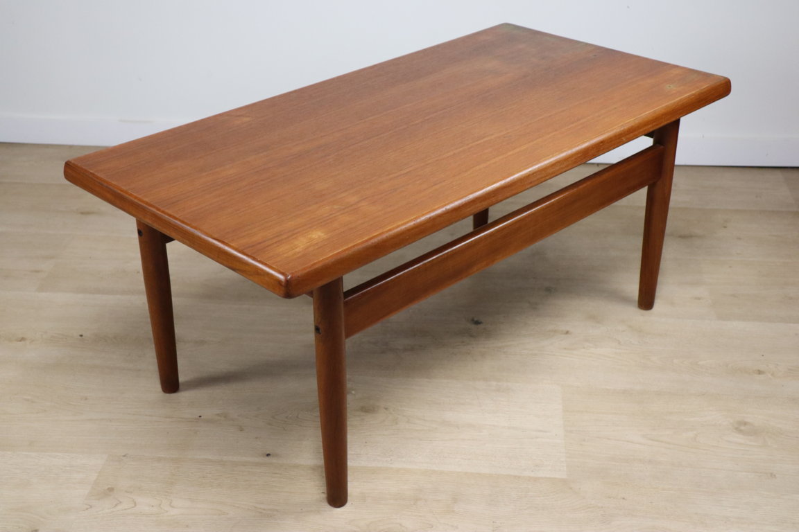 Table basse scandinave rectangulaire en teck, 1960