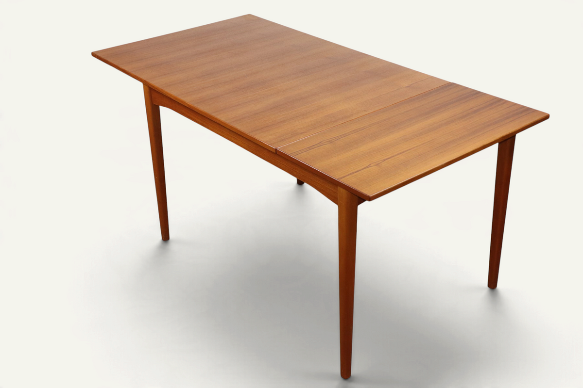 Table de repas rectangulaire extensible en teck, style scandinave – années 60
