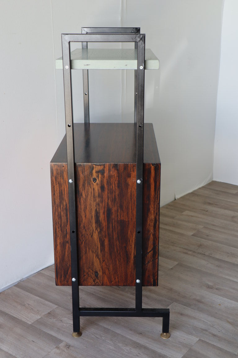 Bibliothèque vintage modulable en bois et métal, 1960