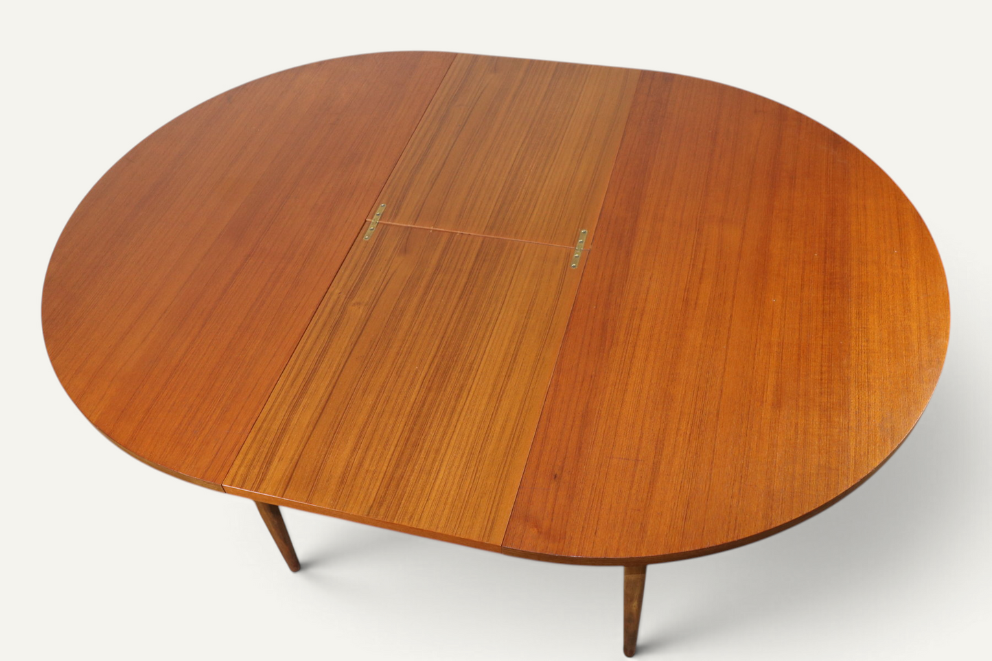 Table de repas ronde extensible en teck – années 60