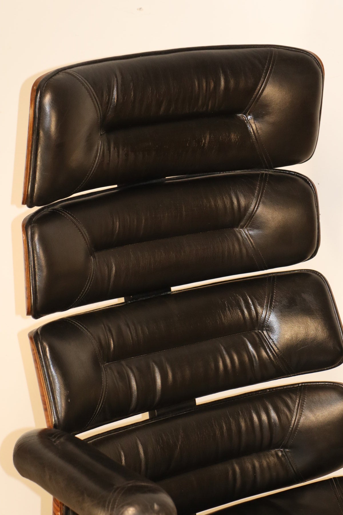 Fauteuil de bureau vintage en skaï et bois - 1970