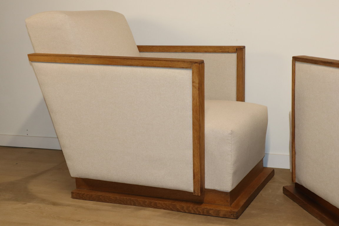 Paire de fauteuils cubique moderniste, 1940