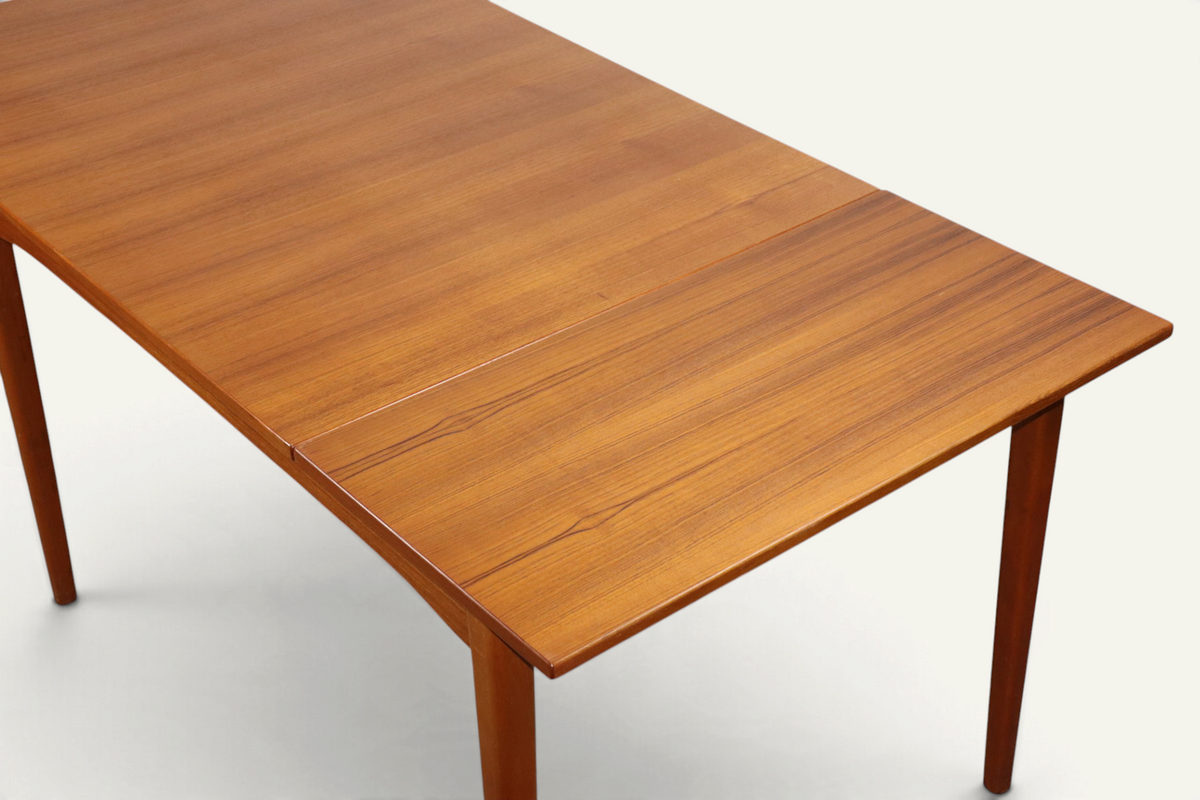 Table de repas rectangulaire extensible en teck, style scandinave – années 60