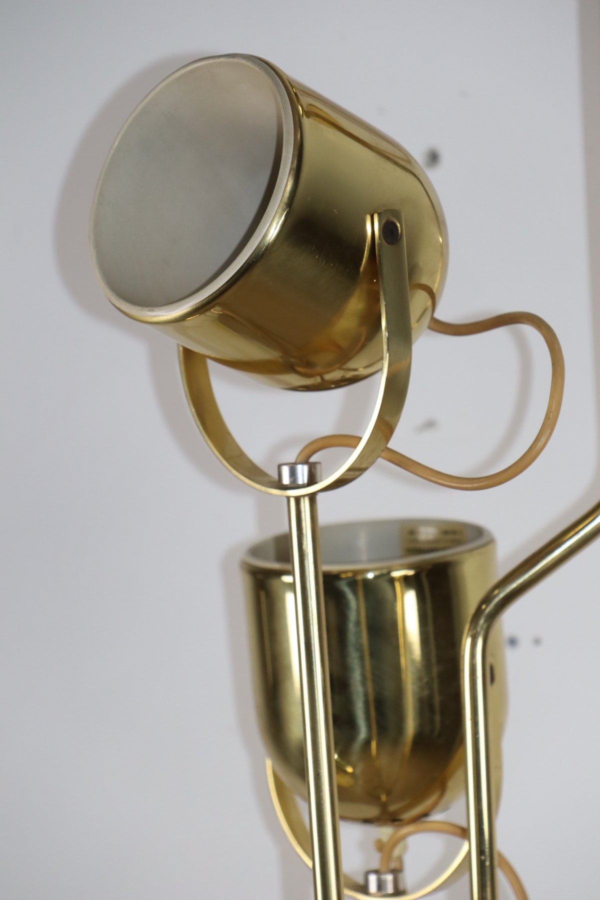 Lampadaire vintage Goffredo Reggiani en métal doré - Années 70