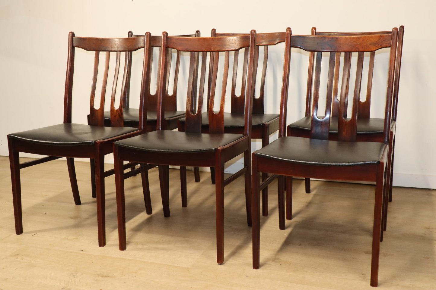 Série de 6 chaises scandinave en palissandre, 1960