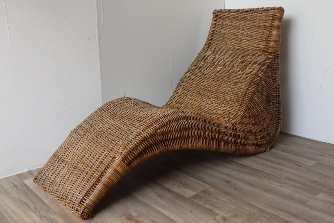 Chaise longue vintage "Karlskrona" en rotin par Carl Öjerstam, 1990