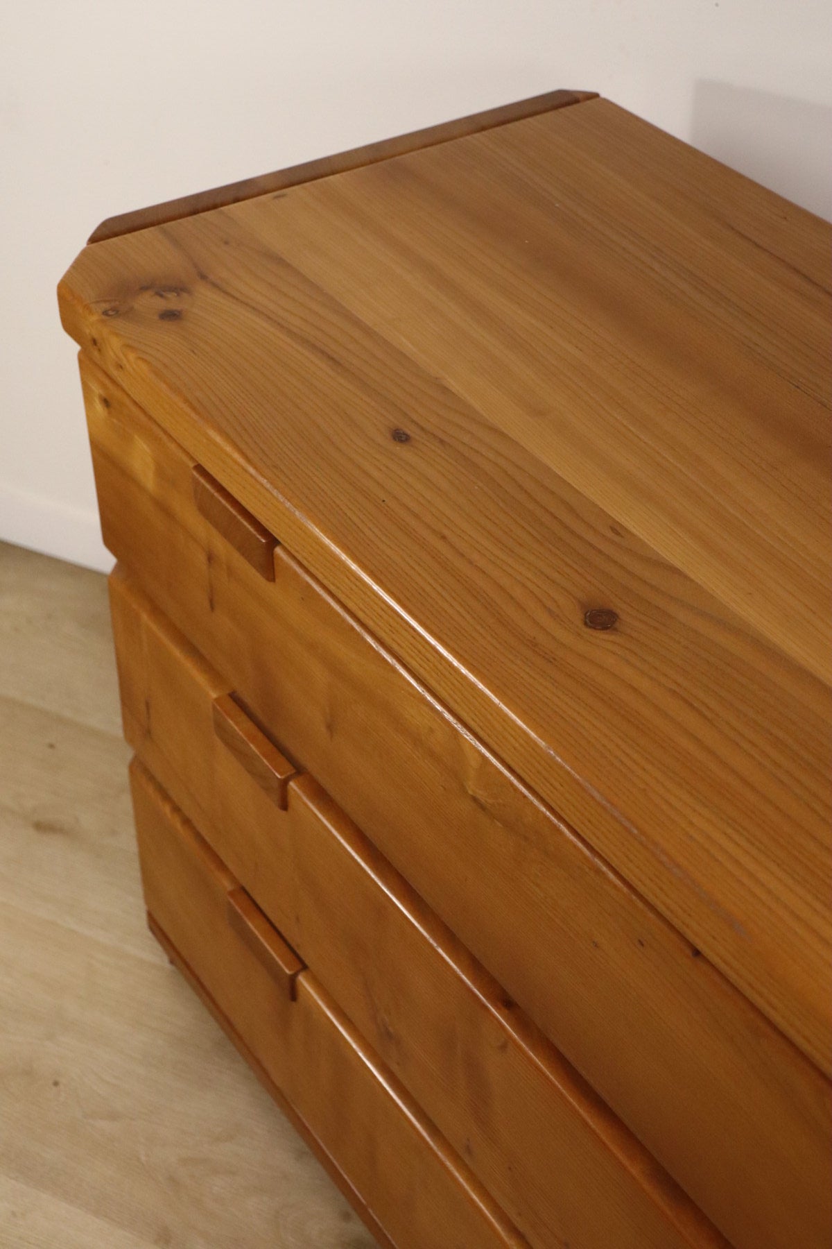 Commode vintage en orme massif, 1970