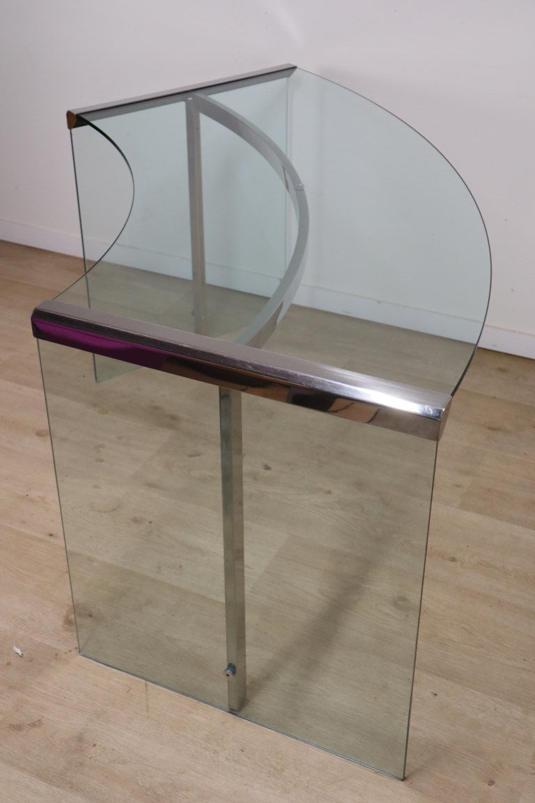 Bureau « Président » par Gallotti et Radice en verre trempé, 1970