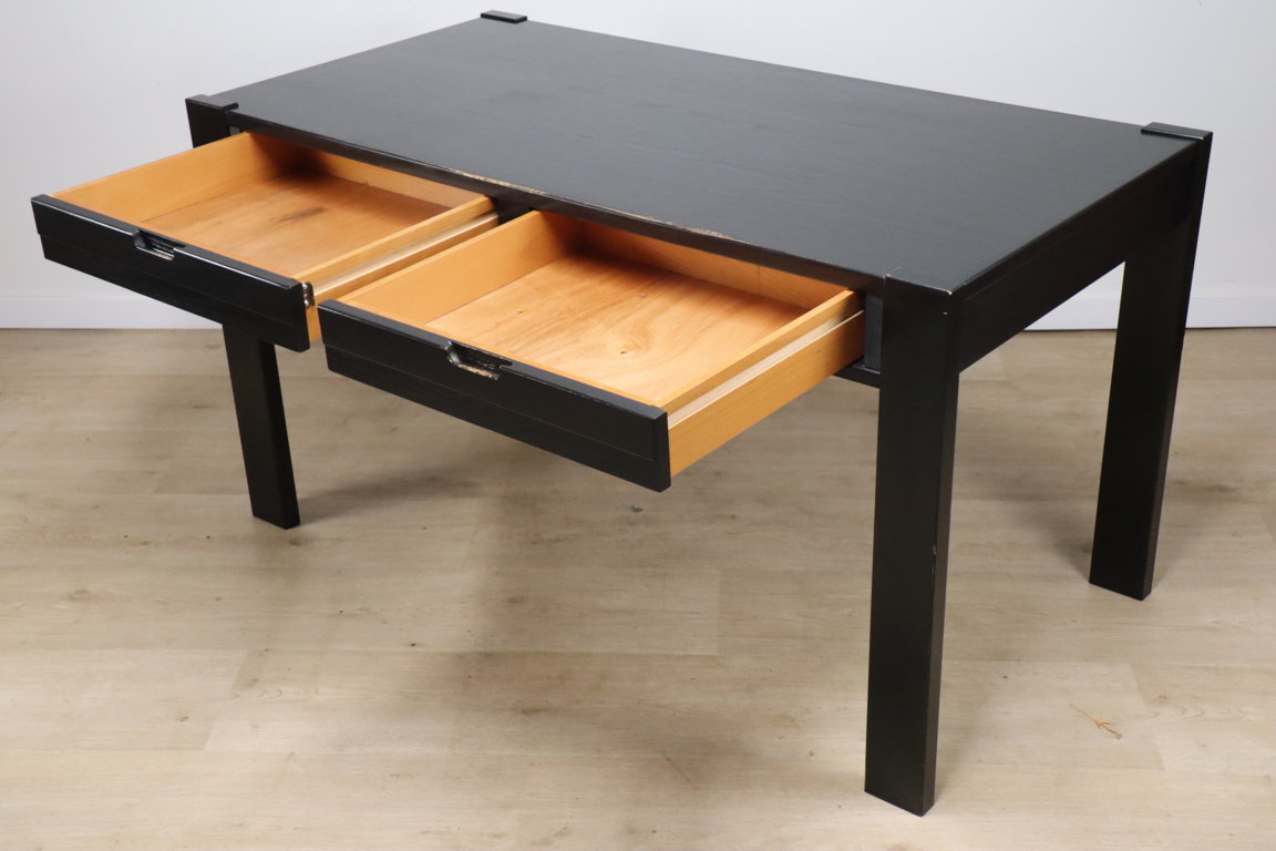 Bureau vintage édition Simat en bois noirci, 1980