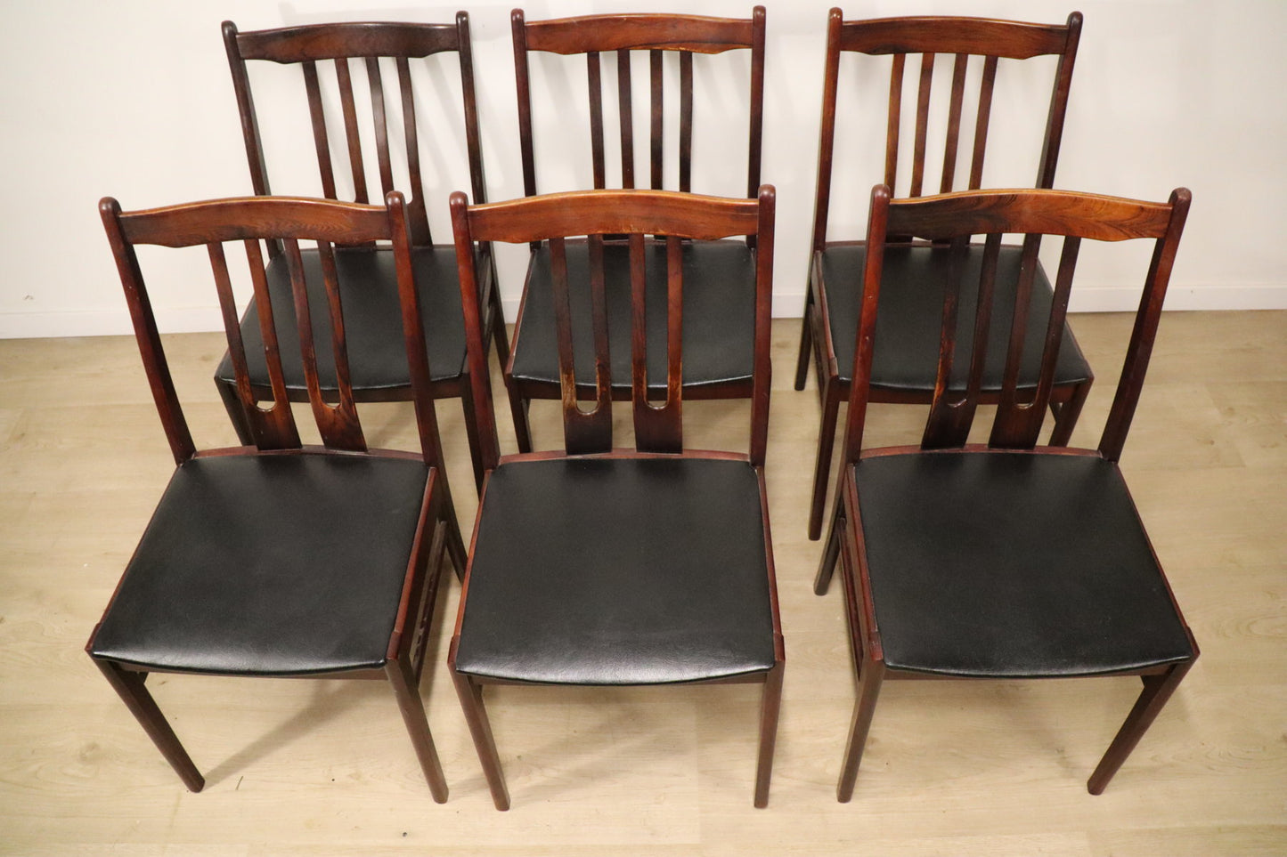 Série de 6 chaises scandinave en palissandre, 1960