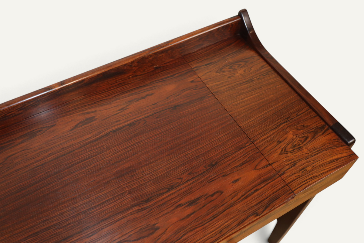 Coiffeuse Bureau danoise en palissandre à miroir escamotable – années 1960