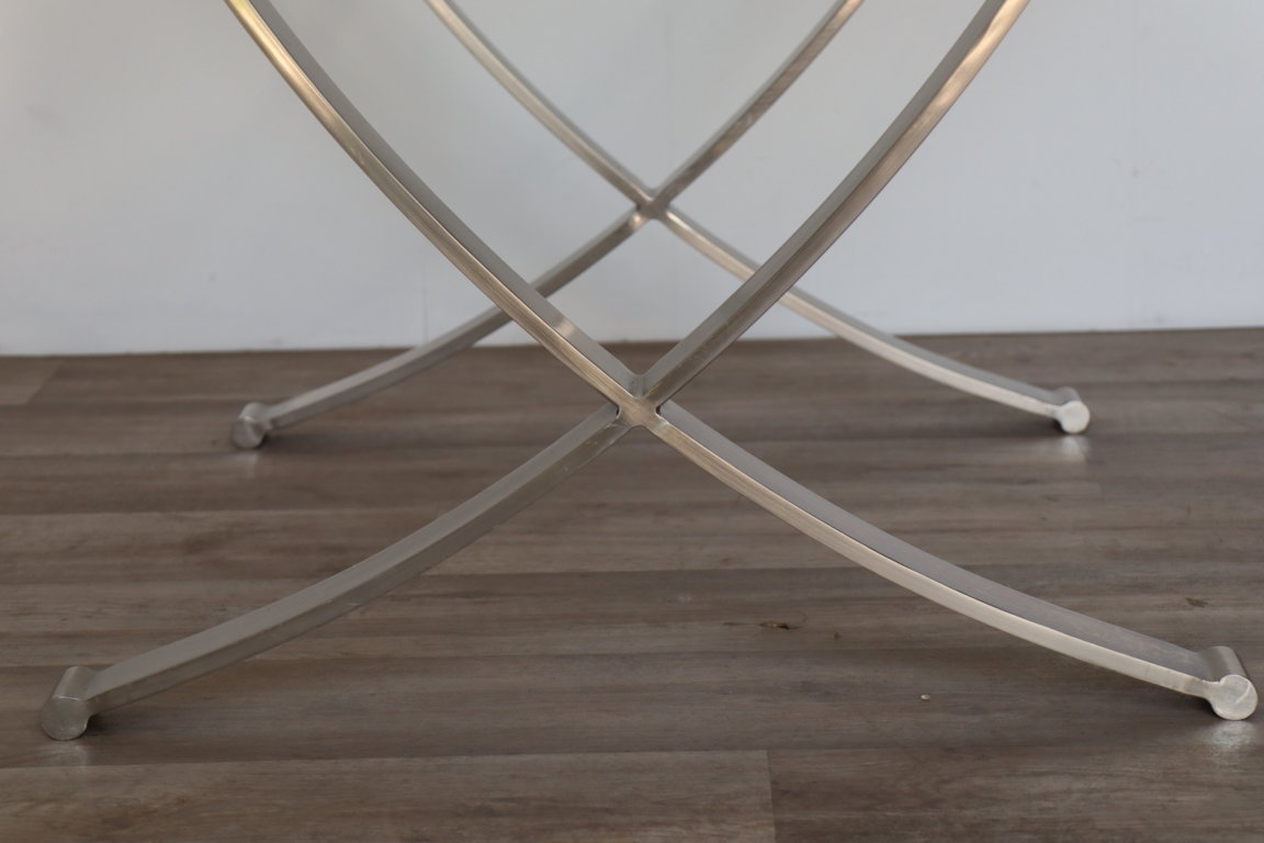 Table basse minimaliste en acier et verre, 1970