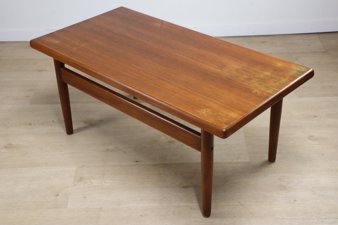 Table basse scandinave rectangulaire en teck, 1960