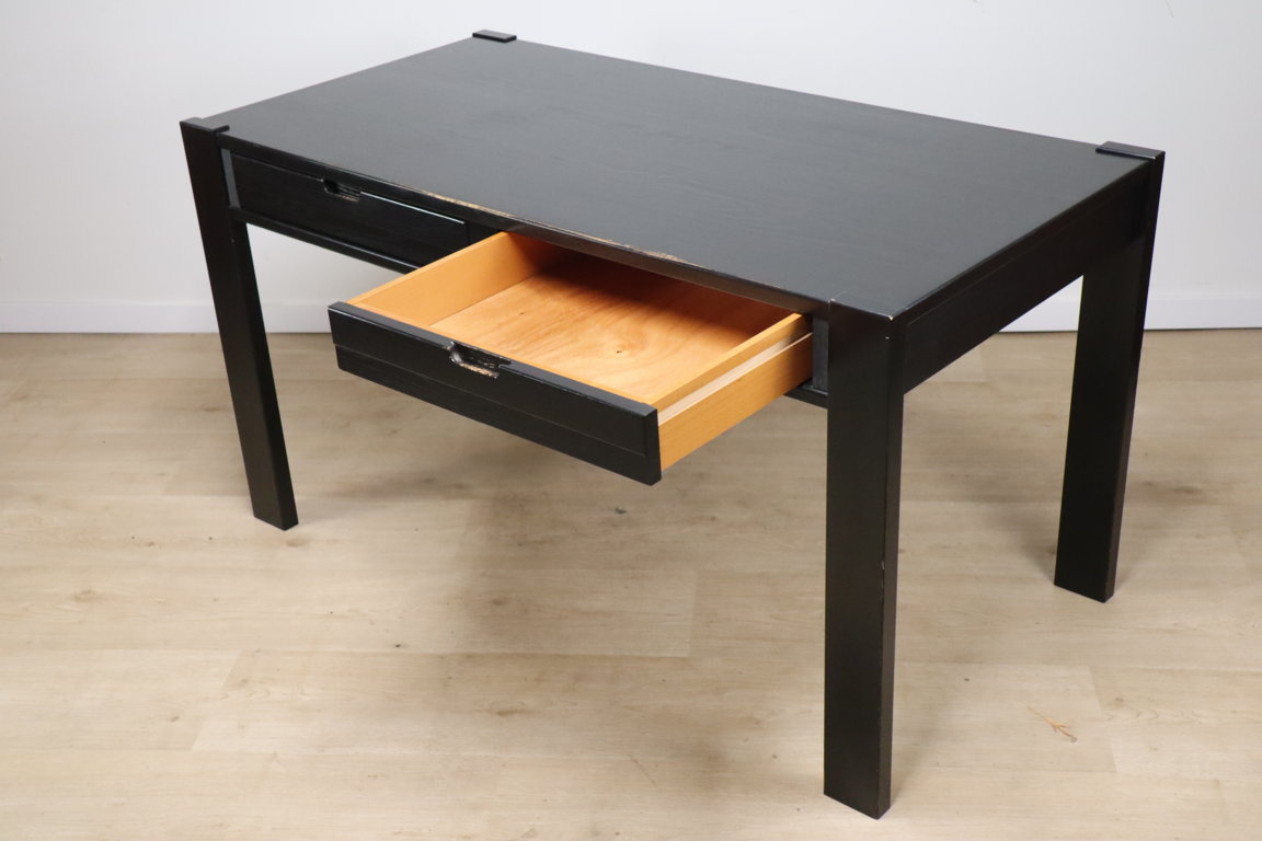 Bureau vintage édition Simat en bois noirci, 1980