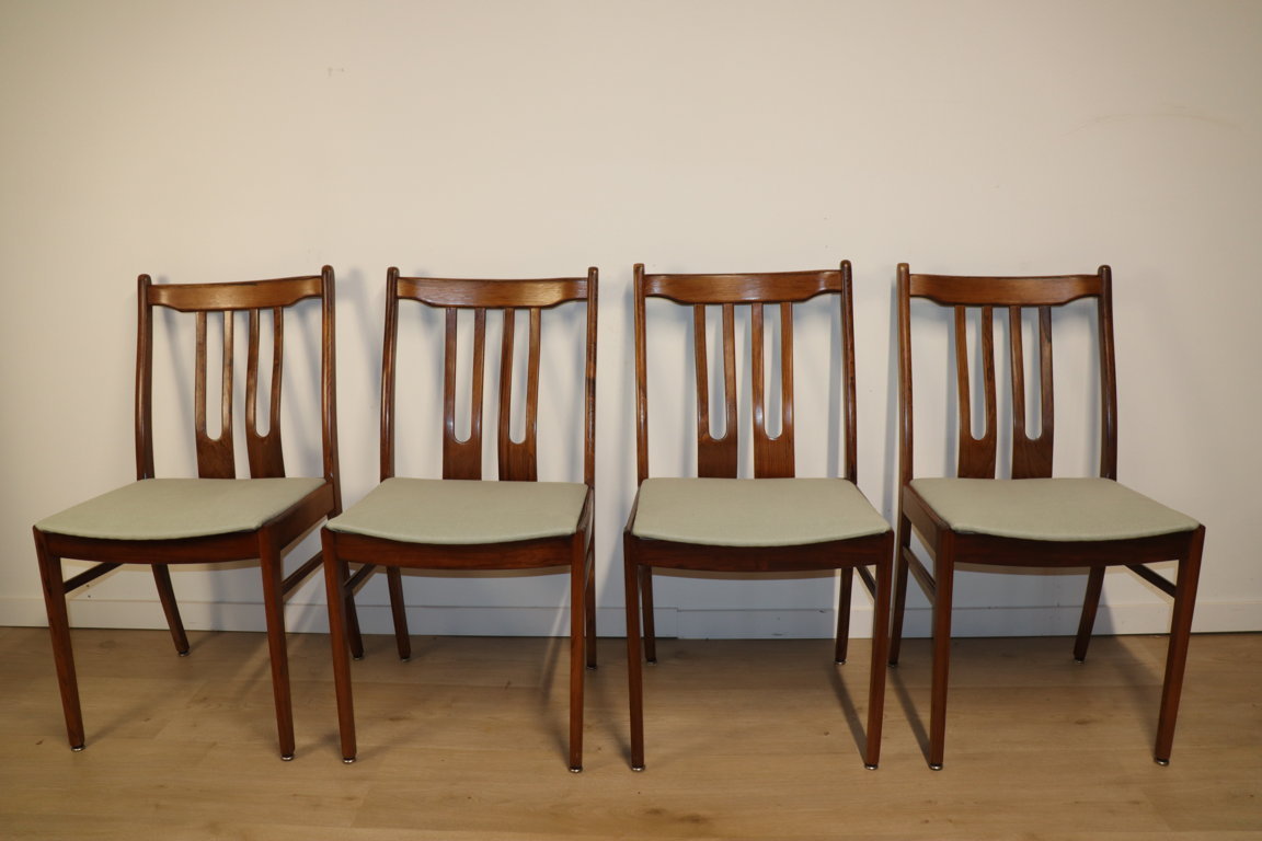 Série de 4 chaises scandinave en palissandre, 1960