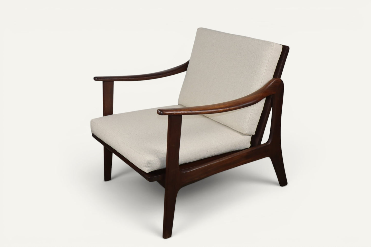 Fauteuil lounge scandinave en teck massif, années 1960