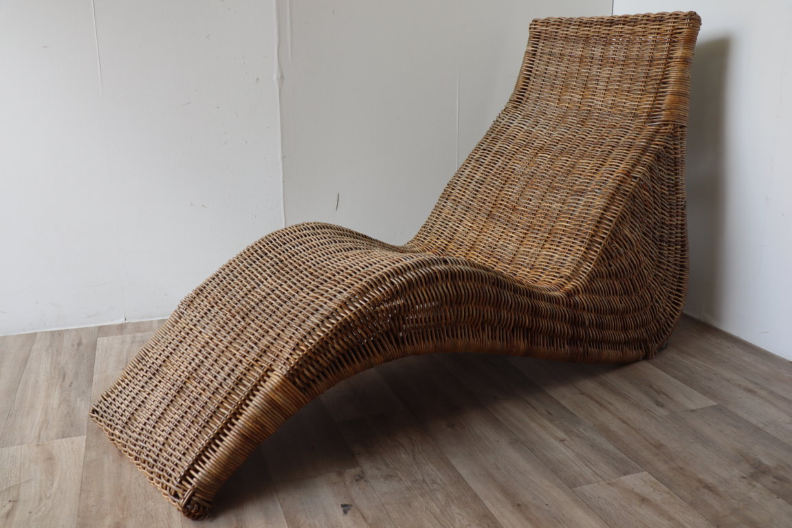 Chaise longue vintage "Karlskrona" en rotin par Carl Öjerstam, 1990