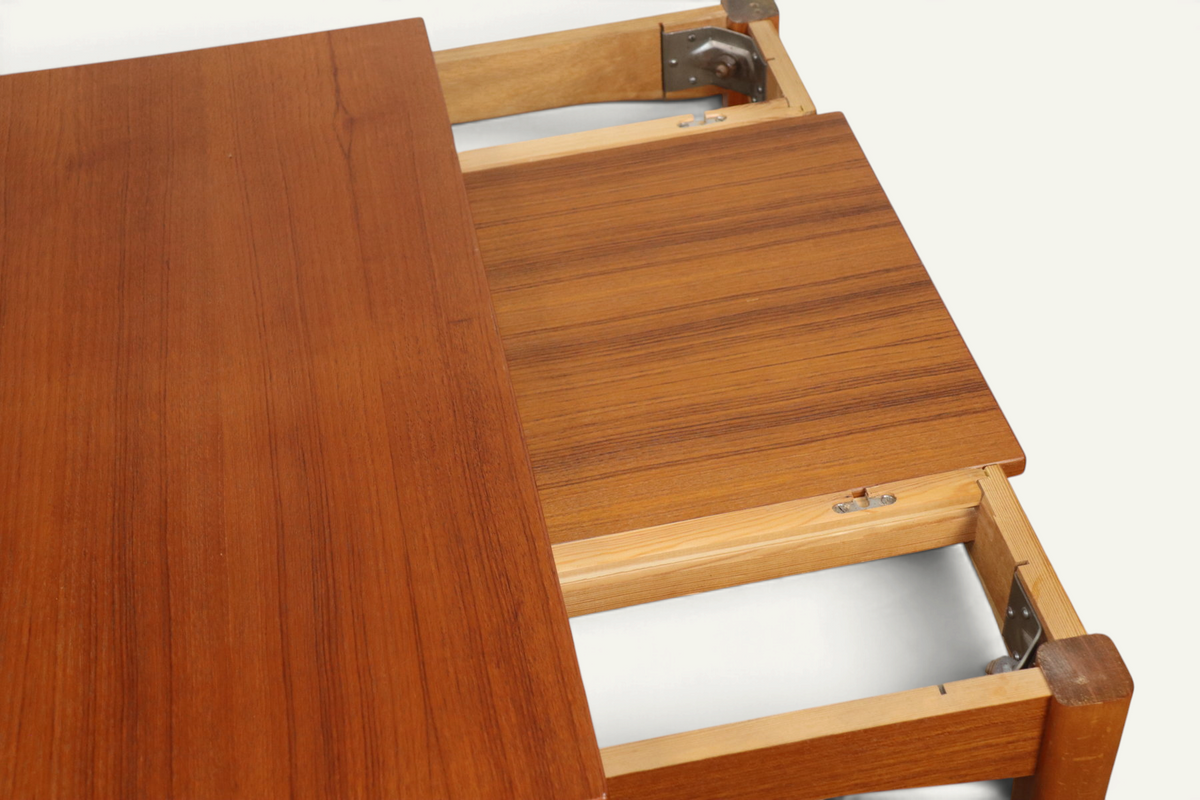 Table de repas rectangulaire extensible en teck, style scandinave – années 60