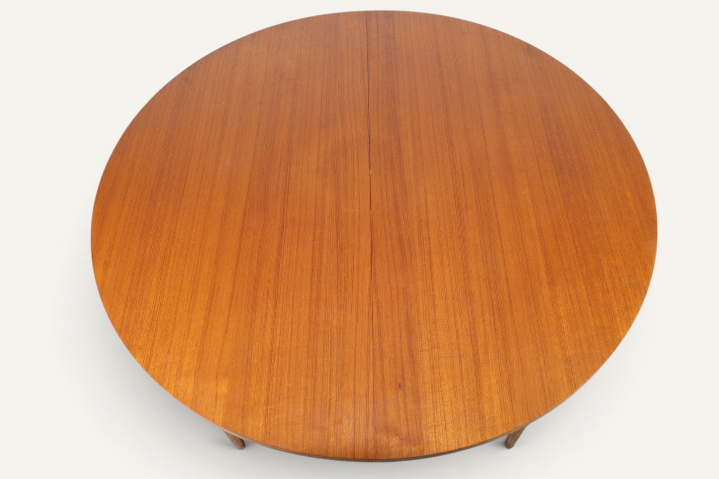 Table de repas ronde extensible en teck – années 60