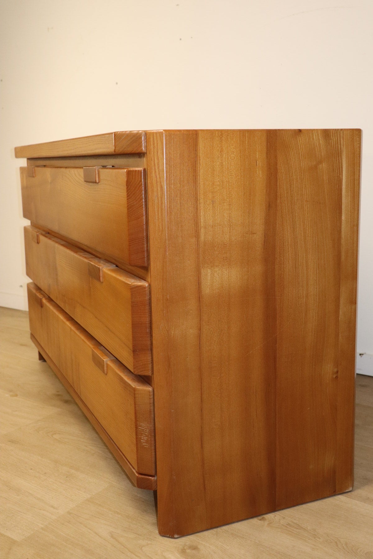 Commode vintage en orme massif, 1970