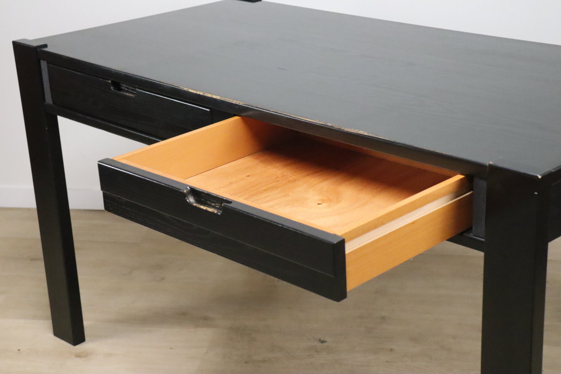 Bureau vintage édition Simat en bois noirci, 1980