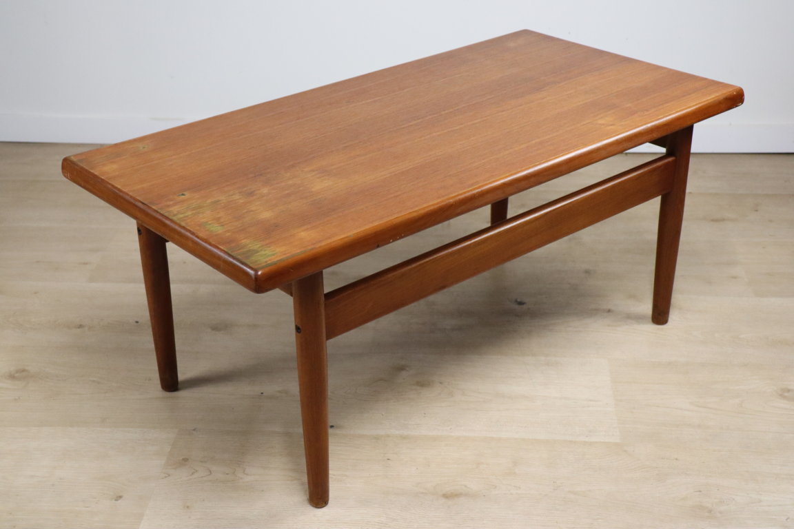 Table basse scandinave rectangulaire en teck, 1960