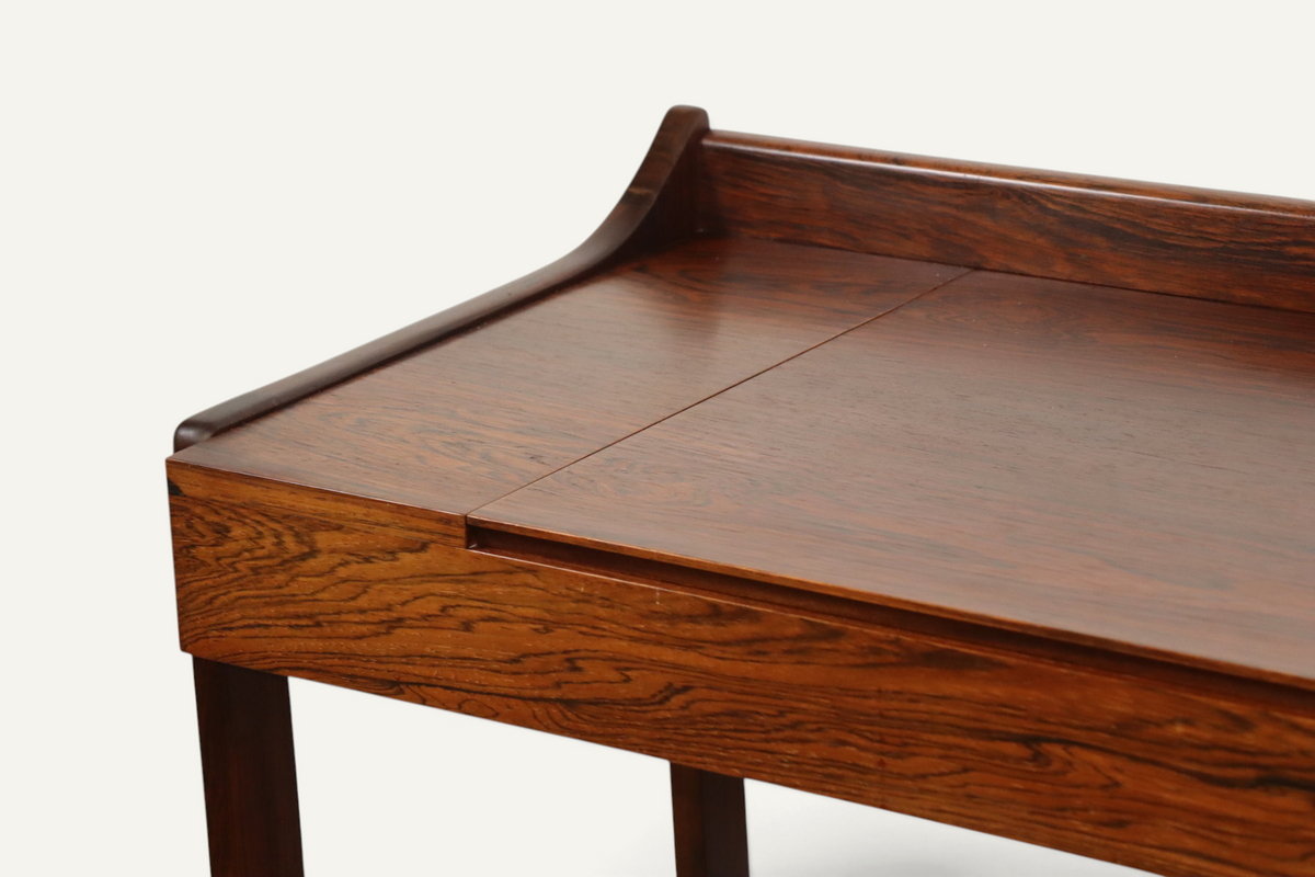 Coiffeuse Bureau danoise en palissandre à miroir escamotable – années 1960